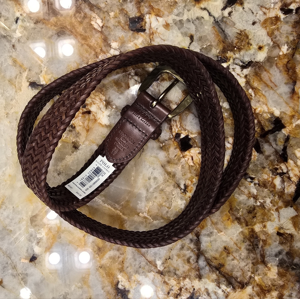 Polo Ralph Lauren Braided Leather Belt NWT - Picture 5 of 5